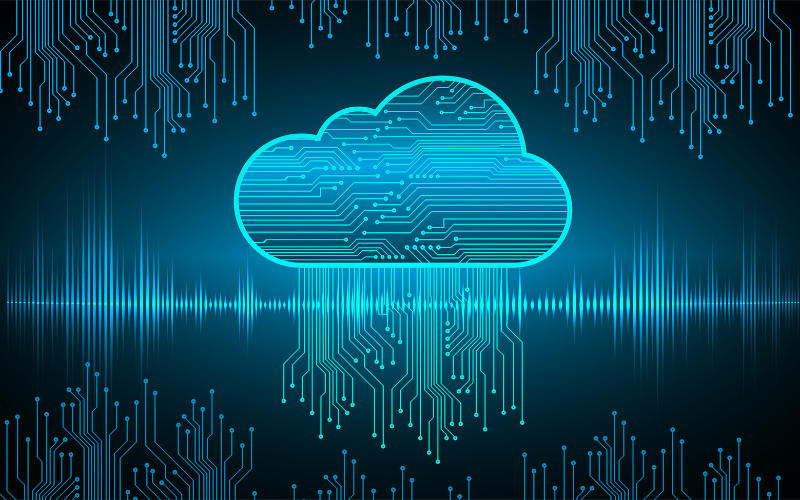 Nube digital representando la integración de inteligencia artificial y machine learning en servicios en la nube.